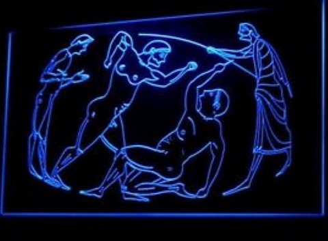 Sport Boxing Fight Match Egypt Style Artwork LED Neon Sign